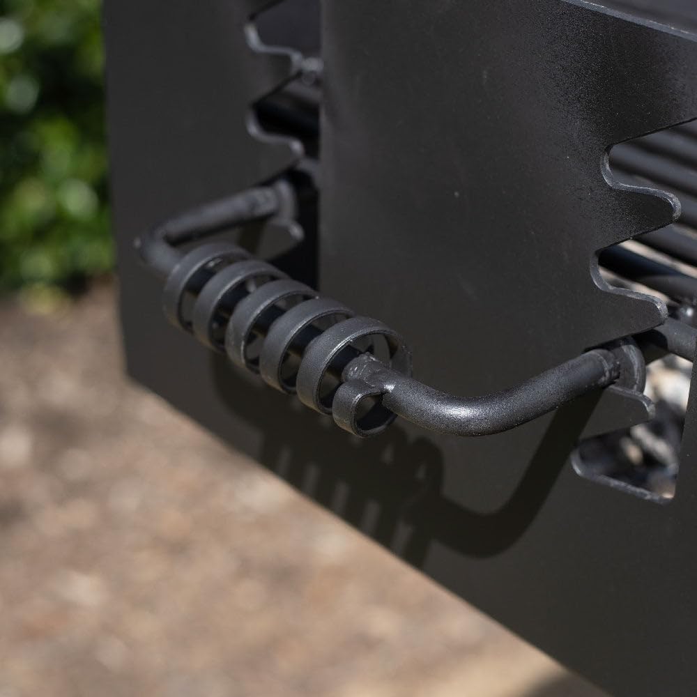 Ash & Ember Park-Style Grill, 384 Sq. In Jumbo Charcoal Grill, Single Post Outdoor Cooking Backyard BBQ, Camp Grilling Barbecues