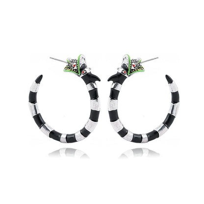 Beetle Sandworm Juice Hoop Earring - Coral Snake Earrings - Costume Jewelry for Womenand Fans(Sandworm Earring)