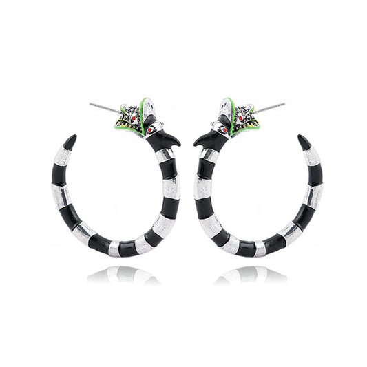 Beetle Sandworm Juice Hoop Earring - Coral Snake Earrings - Costume Jewelry for Womenand Fans(Sandworm Earring)