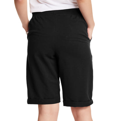 Hanes Womens French Terry Bermuda Athletic-shorts, Black, Small US