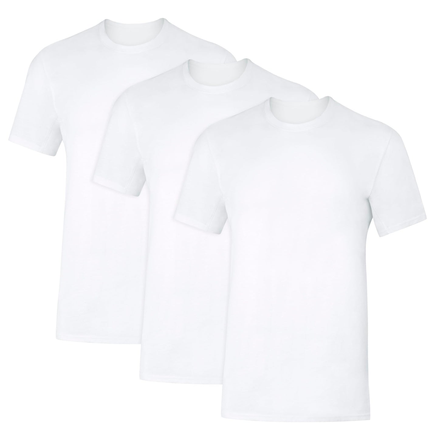 Hanes Men's Undershirt, Underarm Sweat Blocking Tee, White Crewneck T-Shirt, 3-Pack