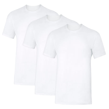 Hanes Men's Undershirt, Underarm Sweat Blocking Tee, White Crewneck T-Shirt, 3-Pack
