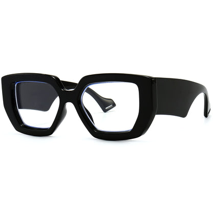 Breaksun Thick Frame Blue Light Glasses for Women Men Fashion Oversized Square Computer Gaming Eyeglasses (Black)