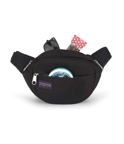 JanSport Fifth Avenue Fanny Pack Crossbody Bags for Women, Men - Stylish, Durable Waist Bag with Adjustable Belt, Main Zippered Pocket, Quick Stash Pocket, Travel Essentials, Black