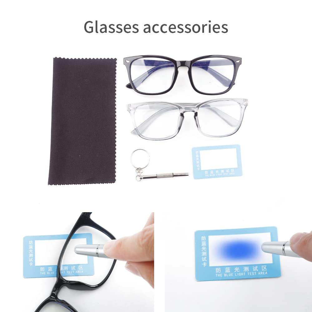 AFNWQI Fashion Square Blue Light Blocking Glasses - Clear Computer & Gaming Glasses for Women and Men