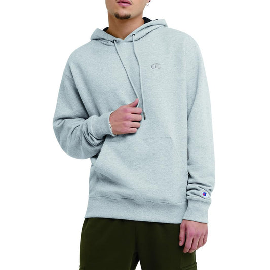 Champion Men's Pullover Fleece Hoodie, Standard Fit, Midweight, Available in Regular and Big & Tall, Oxford Gray-C Logo, Medium