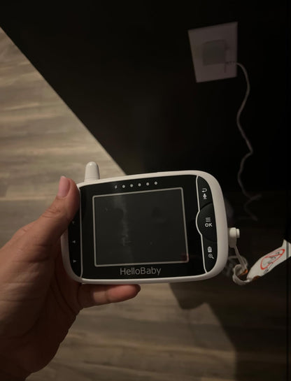 HelloBaby Baby Monitor with Remote Pan-Tilt-Zoom Camera and 3.2'' LCD Screen, Infrared Night Vision (Black)