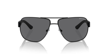 A|X ARMANI EXCHANGE Men's AX2012S Rectangular Sunglasses, Matte Black/Grey Polarized, 62 mm