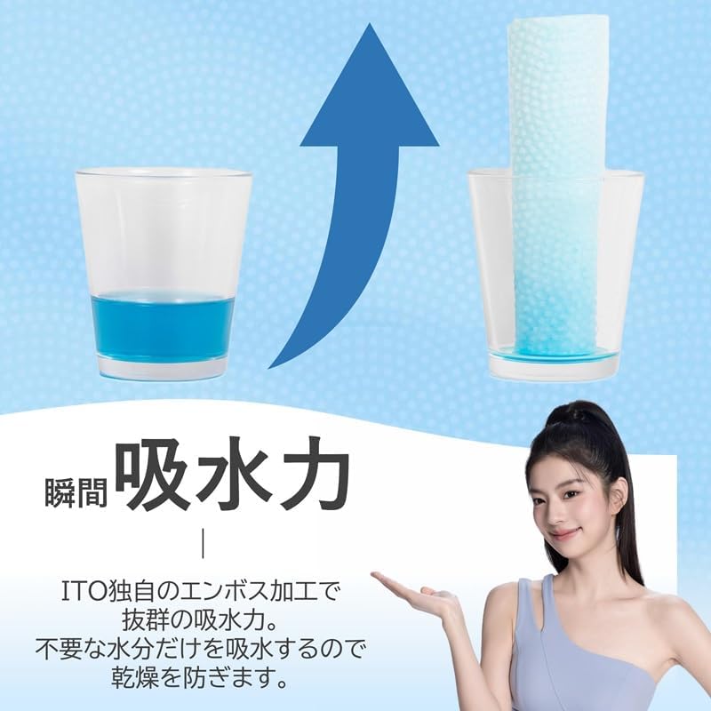 ITO Disposable Face Towel, 50 Count Ultra-Soft 1-Second Quick-Dry Face Towels, Gentle for Sensitive Dry Oily Skin, Facial Towels for Daily Cleansing Makeup Removal (1 Pack)