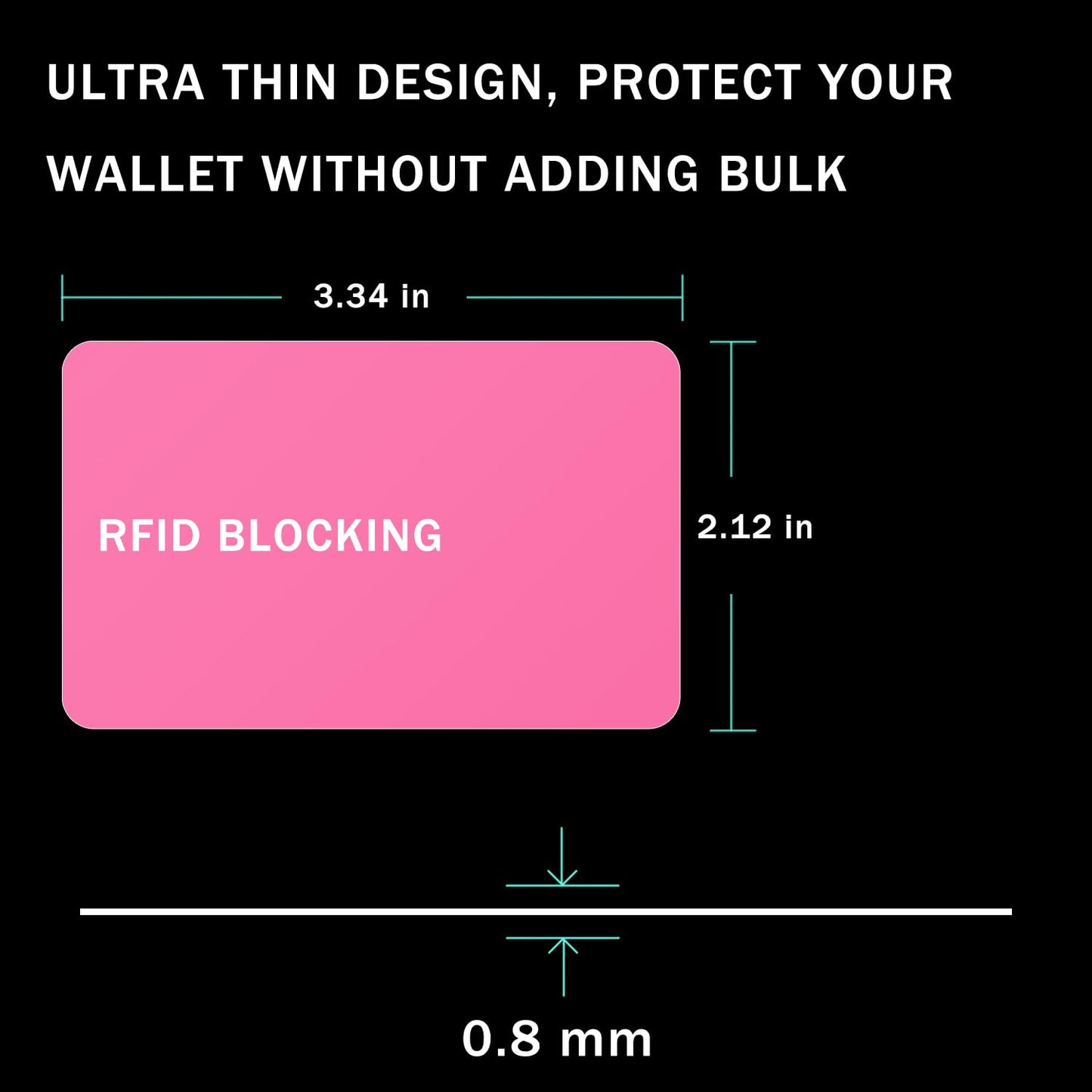 9toa RFID Blocking Card - 5 Pack, Contactless NFC Credit Card ID Protection Safe Bank Card Passport Entire Wallet Purse Shield Protector Blocker Guard (Pack of 5, Pink)
