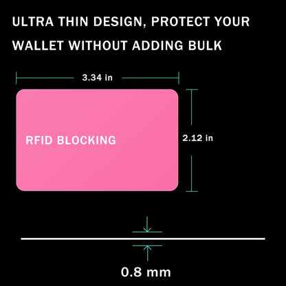 9toa RFID Blocking Card - 5 Pack, Contactless NFC Credit Card ID Protection Safe Bank Card Passport Entire Wallet Purse Shield Protector Blocker Guard (Pack of 5, Pink)