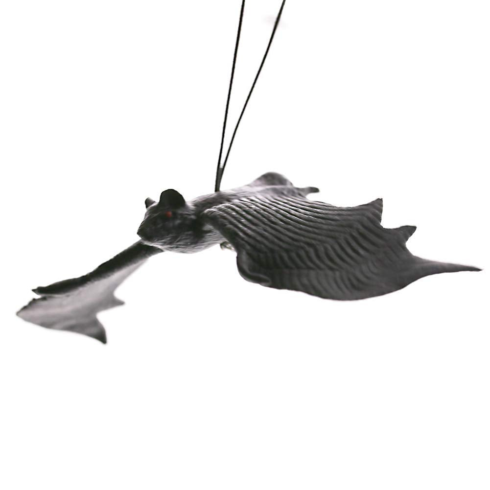 BigOtters 12pcs Halloween Hanging Fake Bats, Halloween Decorations Rubber Vampire Bats Wall Decor for Haunted House Party