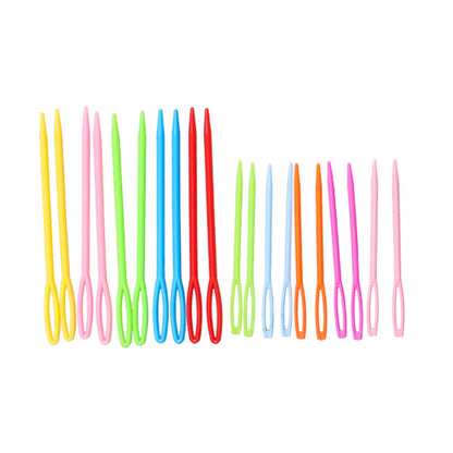 Hekisn Large-Eye Plastic Sewing Needles, 20 Pieces Colorful Safety Lacing Needles, 2 Different Sizes Yarn Sewing Needle, Learning Needles for DIY Sewing Handmade Crafts，3.5 &2.76 inch (20 Pieces)