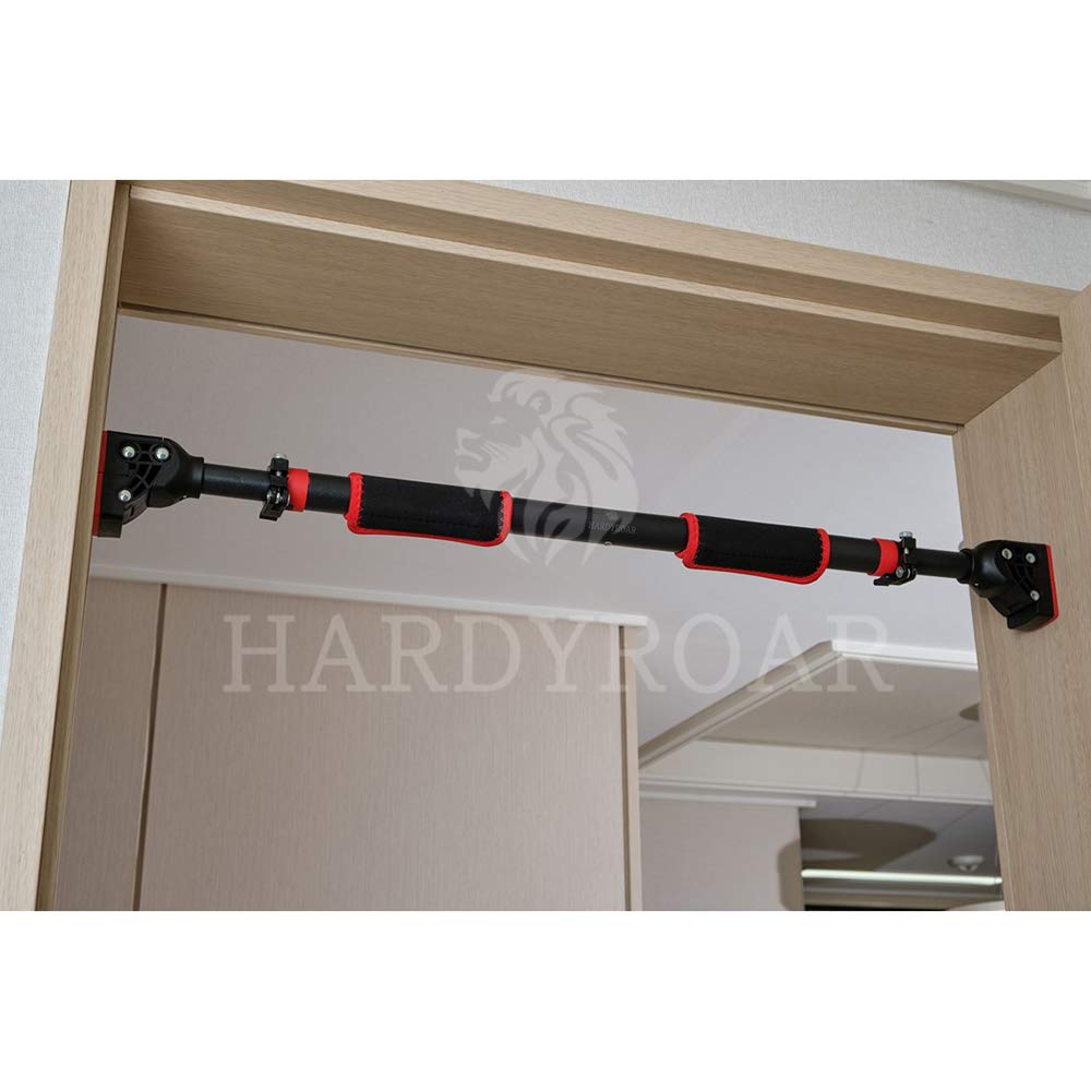 HARDYROAR Pull Up Bar - Safe Locking Home Doorway Chin Up Bar - No Screw Installation, Upper Body Workout, 29.5 to 37.5 Inches Adjustable Width
