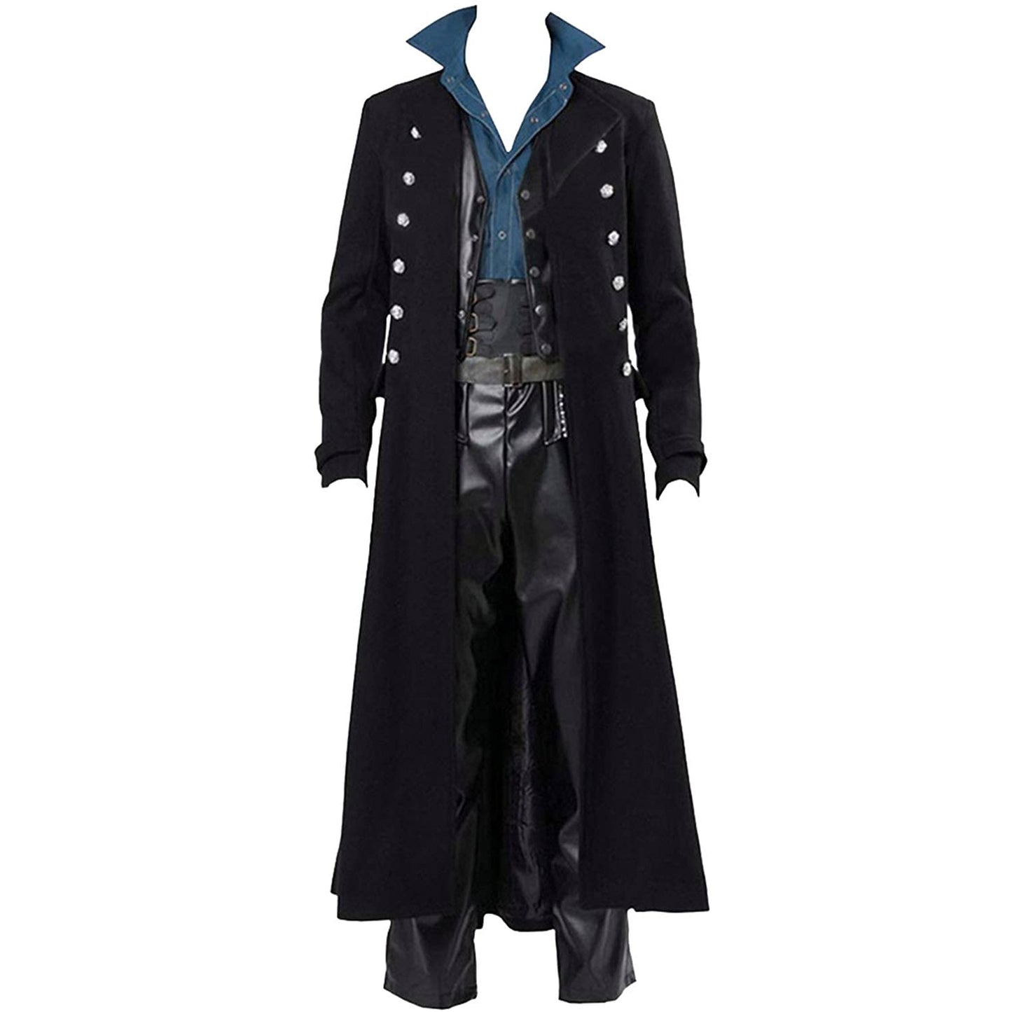 BITSEACOCO Mens Vintage Victorian Steampunk Jacket, Gothic Renaissance Medieval Frock Coat Cosplay Halloween Costume Tailcoat (black, S)