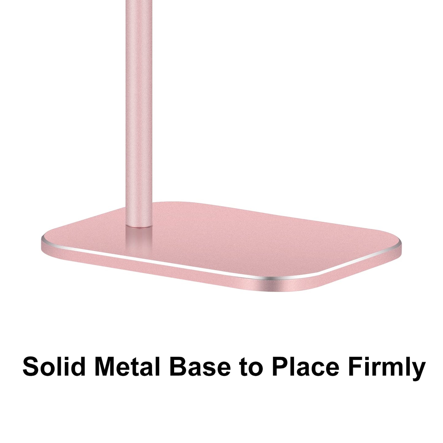 Headphone Stand Aluminum, Headset Holder with Solid Metal Base for Desk, Compatible with Most Headphones (Rose Gold)
