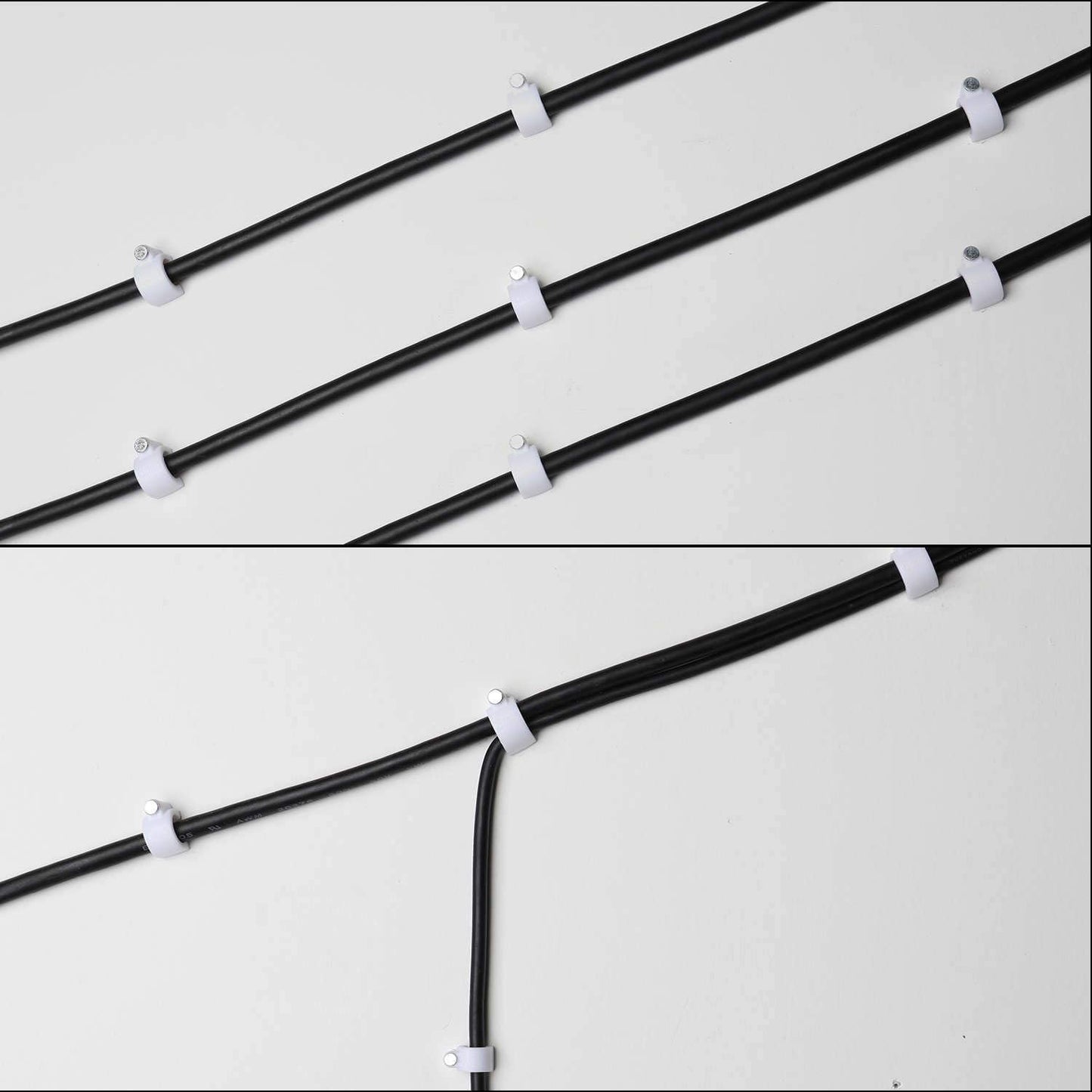 Cable Clips 10mm Nail in Cable Holder Clip 100 Pcs Wire Clips Speaker Tacks for Cords Coax Clamps Ethernet Cord Tacks RG6 RG59 CAT6 RJ45 Wall Wire Organizer