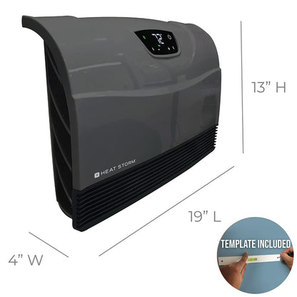 Heat Storm Phoenix HS-1500-PHX, Infrared Space Heater with Attachable Feet, Remote Control, Energy Efficient-750-1500 Watts, Gray Floor or Wall