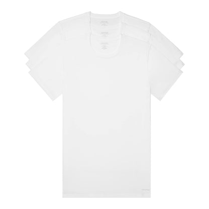 Calvin Klein Men's Cotton Classics 3-Pack Undershirts, 3 White - Crewneck, L