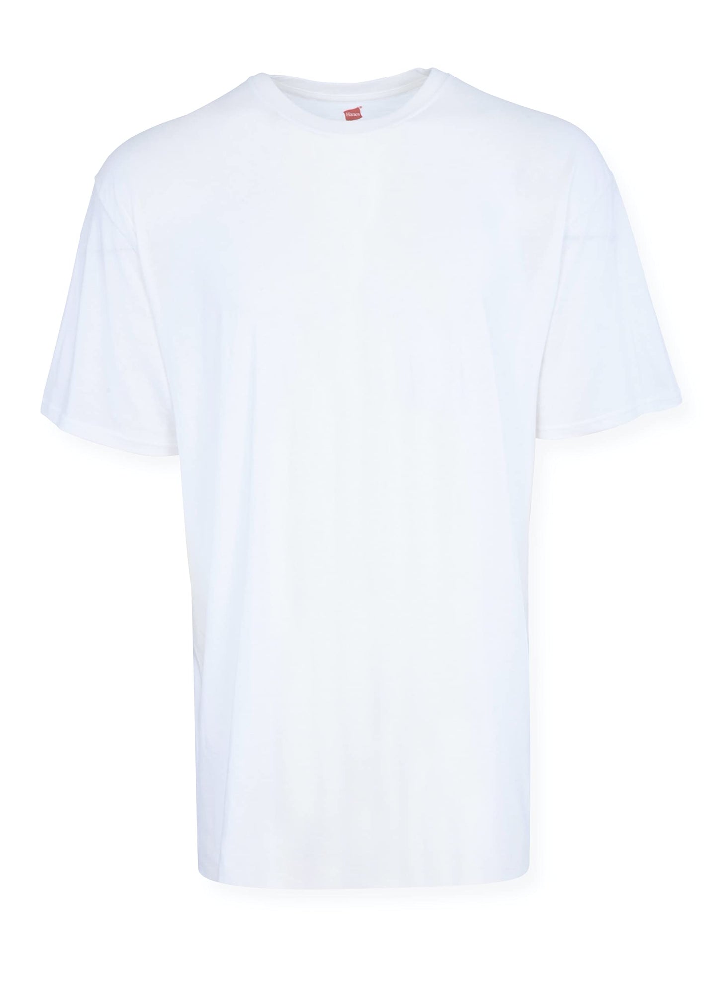 Hanes Men’s Tall 100% Cotton Crew Neck Undershirts, Tagless, Ultra Comfort, 3X-Large Tall, White - 5 Pack