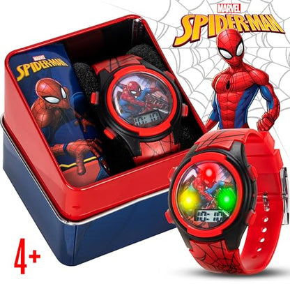 Accutime Marvel Spider-Man Digital Watch for Kids – Durable Plastic Timepiece, LCD Display, Quartz Accuracy, Iconic Spiderman Imagery