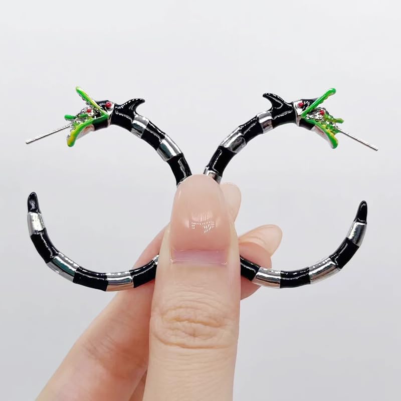 Beetle Sandworm Juice Hoop Earring - Coral Snake Earrings - Costume Jewelry for Womenand Fans(Sandworm Earring)