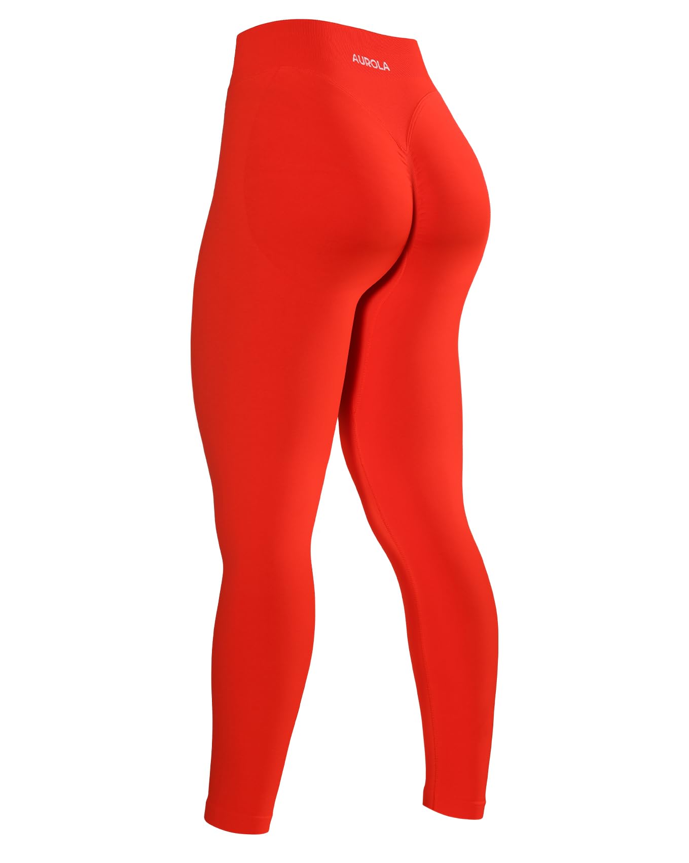 AUROLA Influence Workout Leggings for Women, Seamless Compression Tummy Control Leggings Mid Rise Yoga Pants,Halloween Orange,S