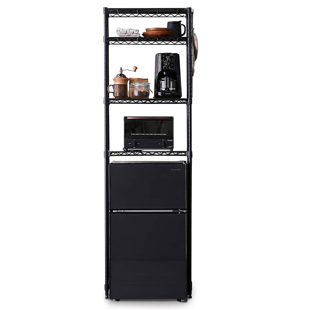 IRIS OHYAMA 3-Shelf Minimalist Adjustable Kitchen Storage Rack, Width 21.7 x Depth 13.8 x Height 70.9 inches (55 x 35 x 180 cm), Load Capacity 220.5 lbs (100 kg), Kitchen Appliance Storage Shelf
