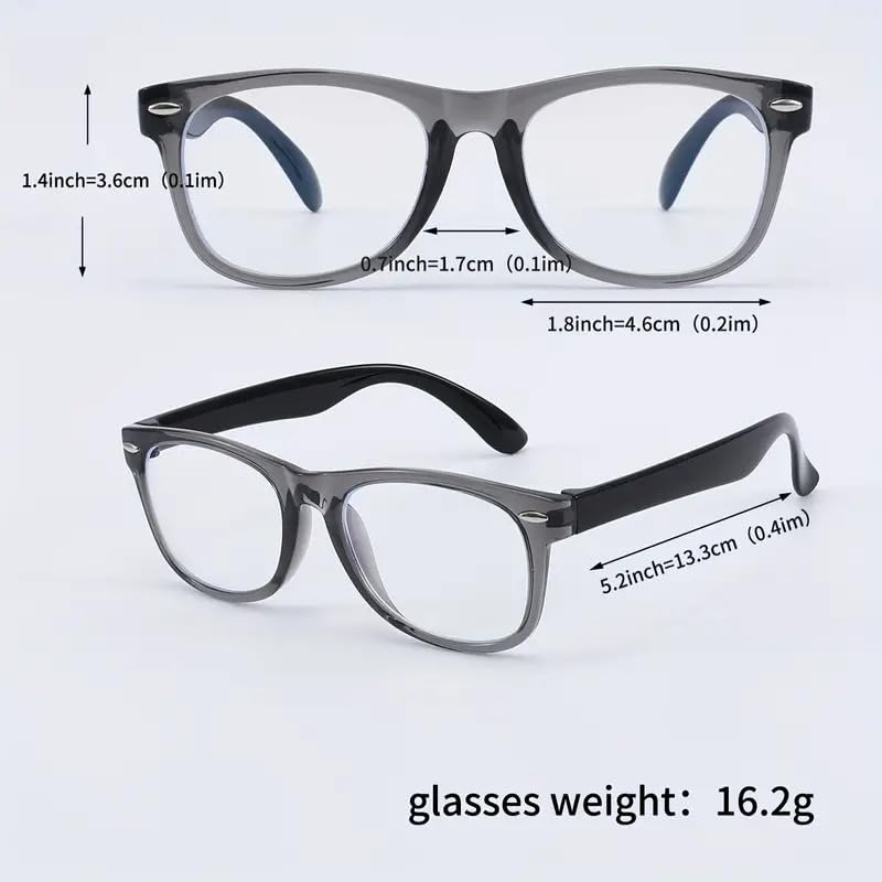 Boolavard Kids Nerd Glasses Clear Lens Geek Fake Eyeglasses for Girls Boys Eyewear Age 4-12 (Black)