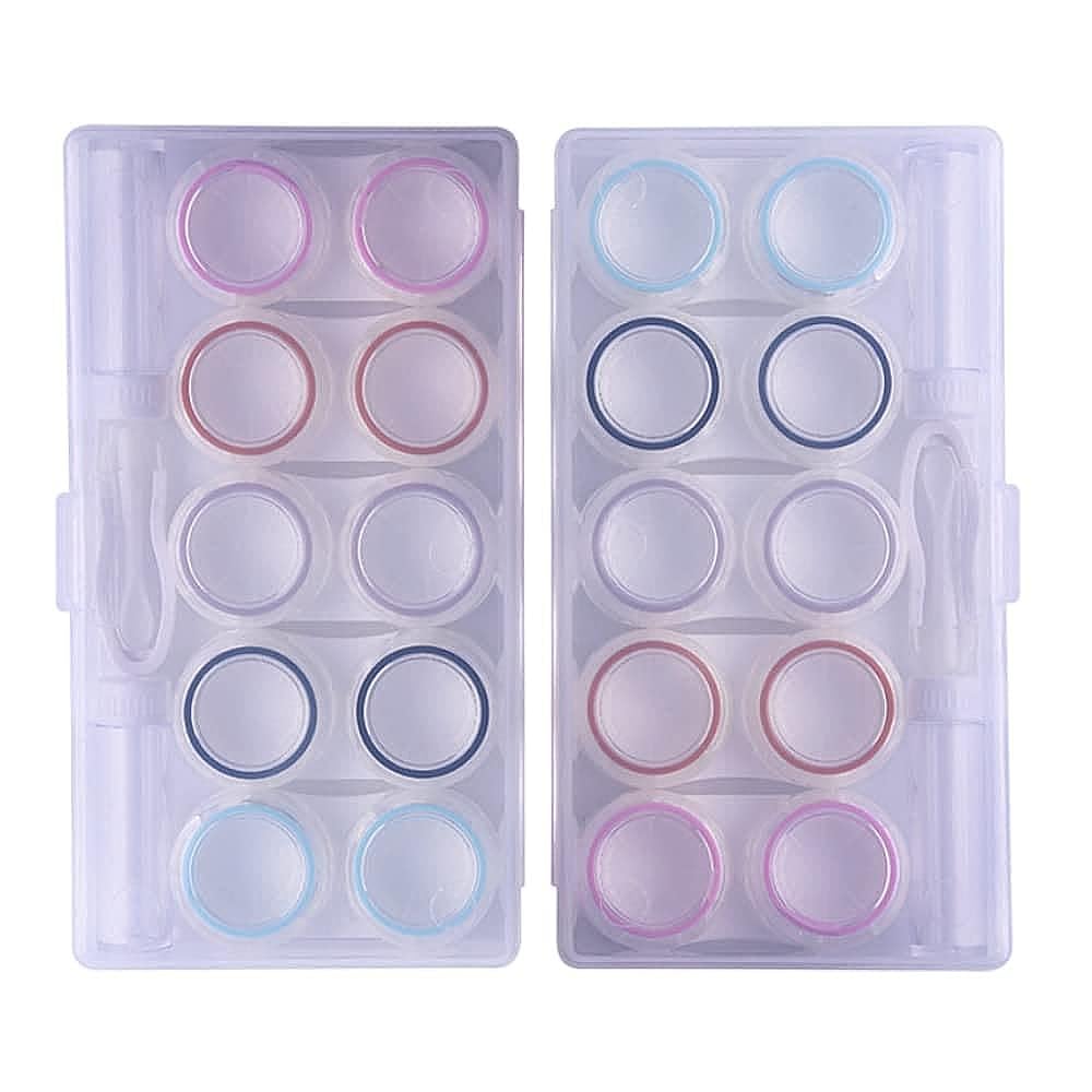 APZDFGIFCD Clear Contact Lens Case, Contact Lens Organizer Case with Carrying Travel Holder -10 Pack