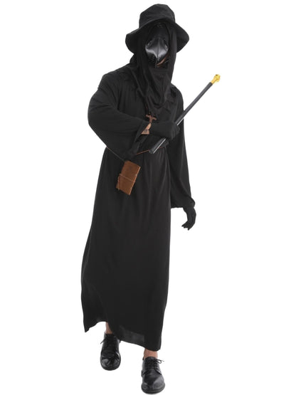 HAOSUN Plague Doctor Costume Set 8 in 1 Halloween Costumes Plague Doctor Mask Outfit for Men Adults (L size)