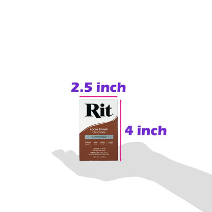 All Purpose Concentrated Rit Dye Powder Single Pack for Clothing, Décor, and Crafts – Cocoa Brown