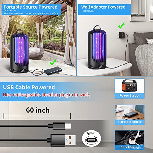 Bug Zapper for Indoor Outdoor, Rechargeable Mosquito Zapper with 3600V High Powered, Electric Pest Control Insect Fly Zapper Can Attract Gnats, Mosquitoes, Flies, Moths for Home, Patio