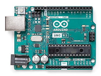 Arduino Uno REV3 [A000066] – ATmega328P Microcontroller, 16MHz, 14 Digital I/O Pins, 6 Analog Inputs, 32KB Flash, USB Connectivity, Compatible with Arduino IDE for DIY Projects and Prototyping
