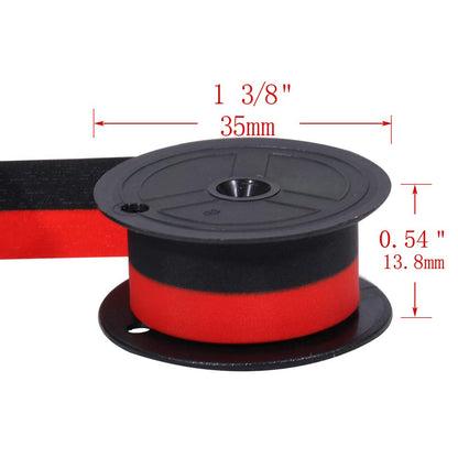 Bigger Replacement for Porelon 11216 Universal Twin Spool Calculator Ribbon for Nukote BR80c, Sharp EL-1197PIII, Dataproducts R3027, Casio DR-210R, Canon MP11DX MP25DV, Black and Red, 3 Pack