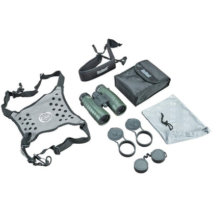 Bushnell Binocular Bundle: Trophy XLT 10x42 Binoculars (Bone Collector Edition) + Deluxe Binocular Harness