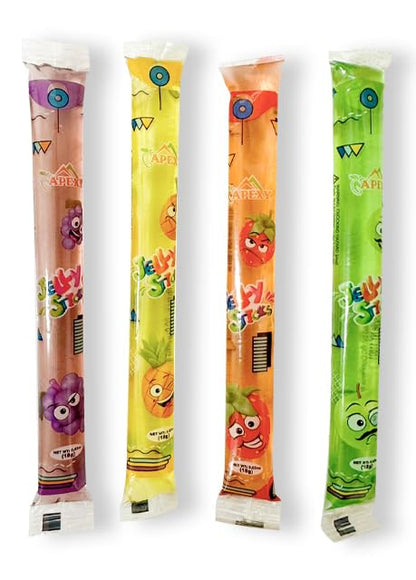 Apexy Jelly Straws, Fruit Jelly Filled Strips, Tiktok Candy Trend Items, Assorted Fruit Jelly Sticks, 15.23oz (432g)