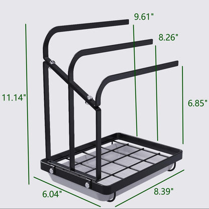 Apsan Sponge Holder with Drain Pan for Kitchen Sink, Kitchen Sink Caddy Organizer for Sponge Brush Soap Dish Dishcloth Rack, Small Black