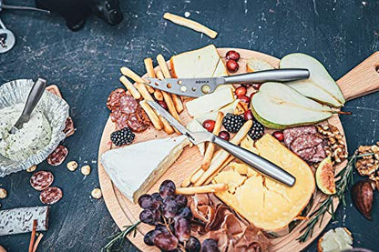 BOSKA Stainless Steel Cheese Knife - Copenhagen Nr.2 For All Types of Cheese - Multi-Functional Cheese Slicer - Handheld Slicer - Silver Non-Stick - Dishwasher Safe - For Kitchen Cooking