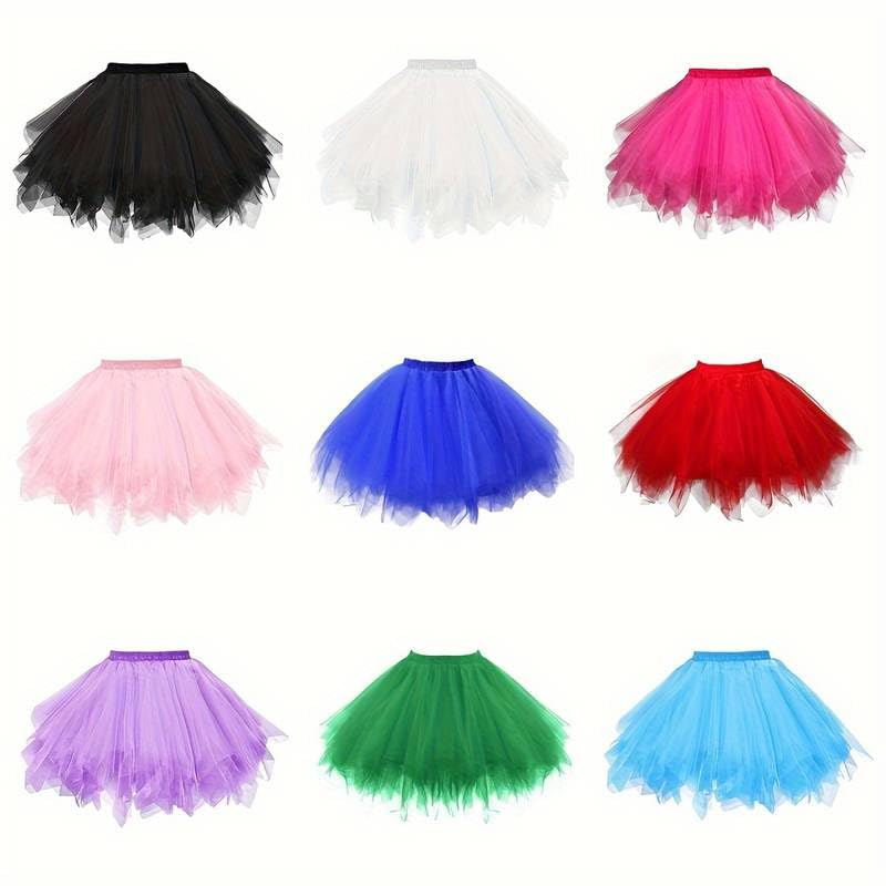 Boolavard Adult Women 80's Tutu Skirt Layered Tulle Petticoat Halloween Tutu (US, Alpha, XX-Large, 3X-Large, Regular, Regular, Orange)