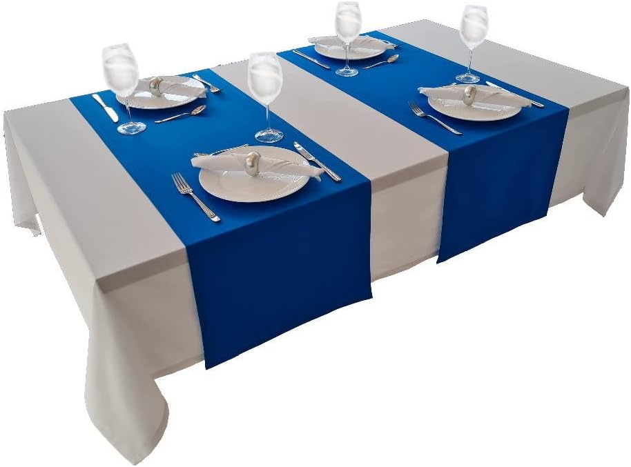 High-Quality Tablecloth, Table Linen Made from 100% Cotton, Concept Collection, Choice of Colours and Sizes (Tablecloth - 150 x 350 cm, White)