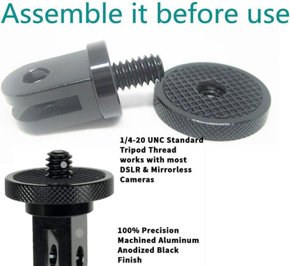 Aluminum Camera Tripod Adapter 1/4"-20 Conversion Adapter Mounts Compatible with Gopro Action Cameras Insta360 and Other Standard 1/4 Accessories, Quarter Inch Mount Adapter (Type AA)