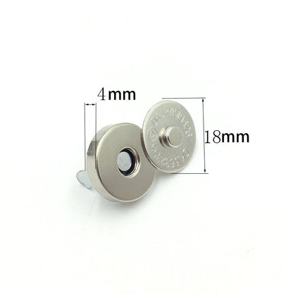 50 Sets Silver Tone Magnetic Purse Snap Clasps Button/Great for Closure Purse Handbag Clothes Sewing Craft No Tools Required 14mm (18Y50)