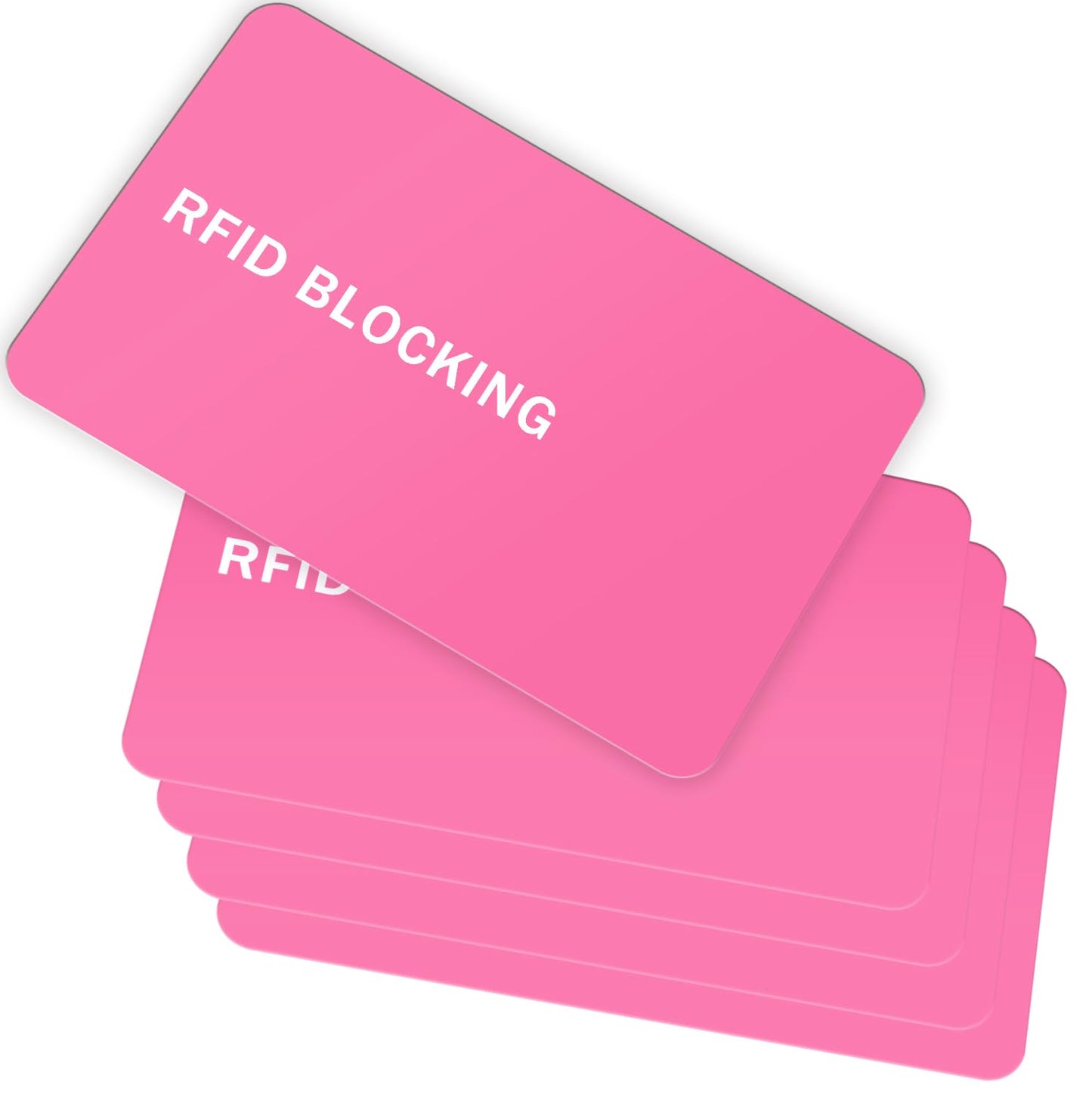 9toa RFID Blocking Card - 5 Pack, Contactless NFC Credit Card ID Protection Safe Bank Card Passport Entire Wallet Purse Shield Protector Blocker Guard (Pack of 5, Pink)