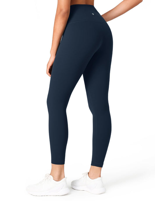HeyNuts Pure&Plain Workout Pro 7/8 Leggings for Women, High Waisted Athletic Compression Tummy Control Yoga Pants 25'' True Navy M(8/10)
