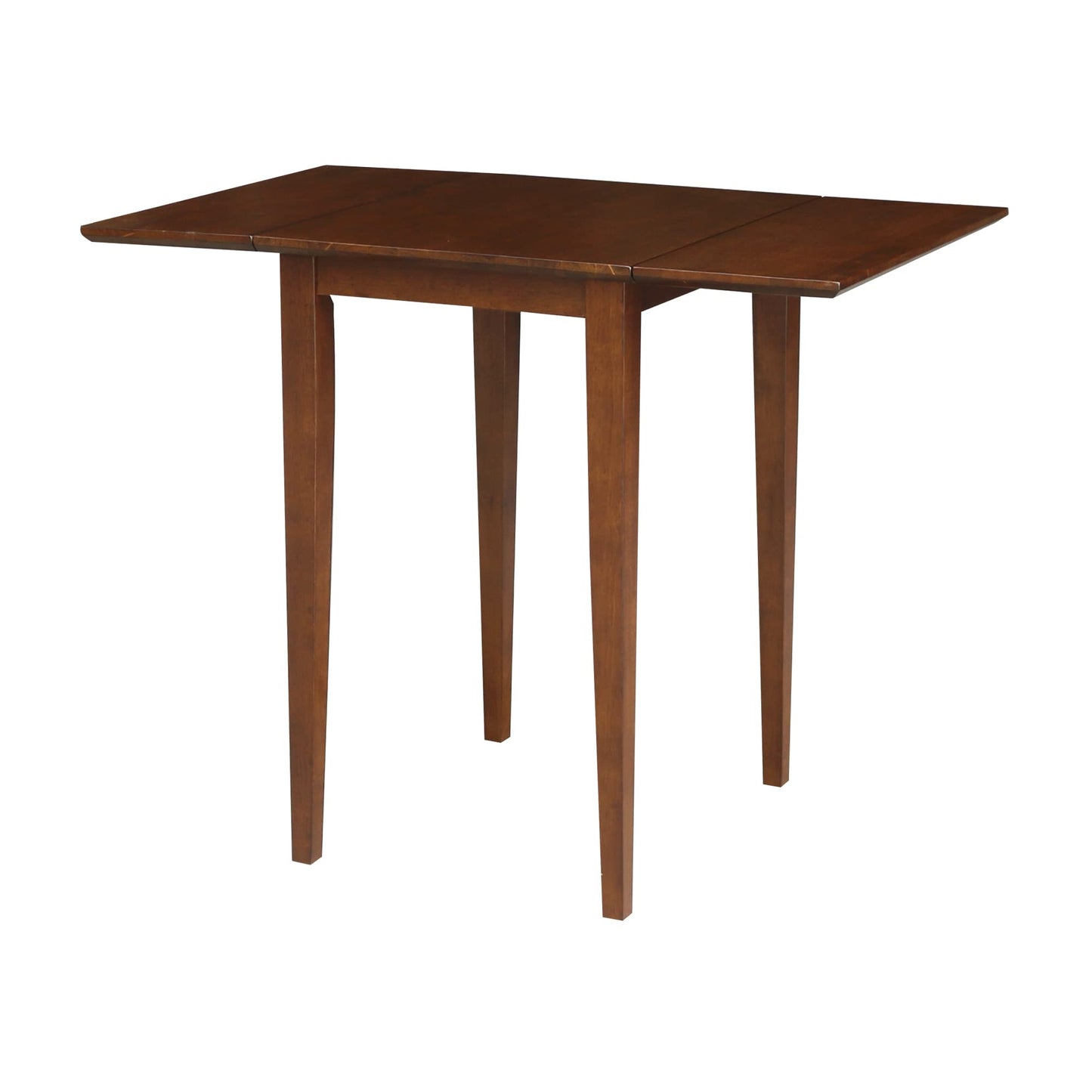 IC International Concepts, Small Drop Leaf Dining Table with Dual 9" Drop Leaf, Solid Real Wood, Sturdy Parawood, Dimensions 36"W x 22"D x 29"H, Espresso