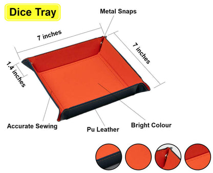 6 Sets DND Dice Polyhedral Dice Dungeons and Dragons Rolling Dice for RPG MTG Table Games Dice Bulk with Free Six Drawstring Bags and PU Leather D&D Dice Tray