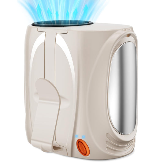 AI Portable Waist Fan, 6-Speed 16000RPM Strong Turbo Airflow, 40H Max Cooling Battery Powered Personal Fan Rechargeable, Hands-Free for Work, Outdoor, Travel, Gift for Women - Champagne