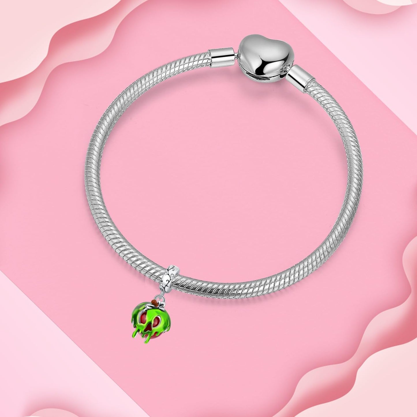 ARVALILS The Poison Apple Charm 925 Sterling Silver Charm Fits Women's Charm Bracelet & Necklace Valentine's Day Mother's Day Jewelry Gifts for Women