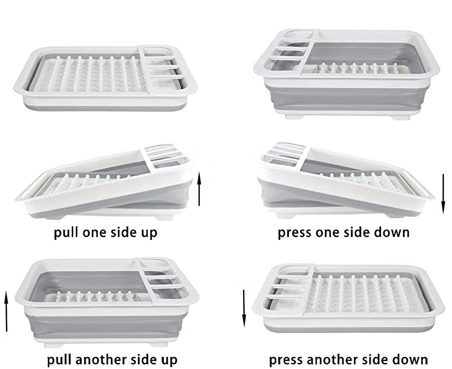 camper must haves dish drying rack Collapsible Dish Drying Rack Portable Dinnerware Drainer Organizer for Kitchen RV Campers Travel Trailers Space Saving Kitchen Storage Rack Tray (with Drainboard)
